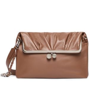 Weekend by Maxmara Ram Leather Pasticcino Clutch Bag - Brown