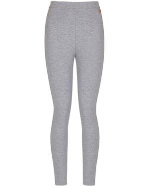 Balmain Wool-Blend Knitted Leggings - Grey
