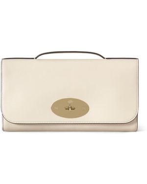 Mulberry Leather Lily Clutch Bag - Natural