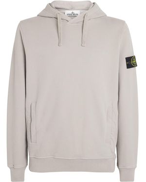 Stone Island Organic Cotton Compass Logo Hoodie - Grey