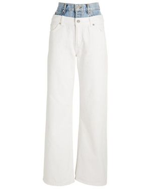 Sandro Double-Waistband Mom Jeans - White