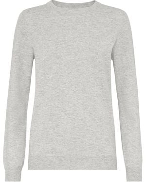 Brunello Cucinelli Cashmere Monili-Trim Jumper - Grey
