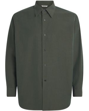 AURALEE Cotton Washed Shirt - Green