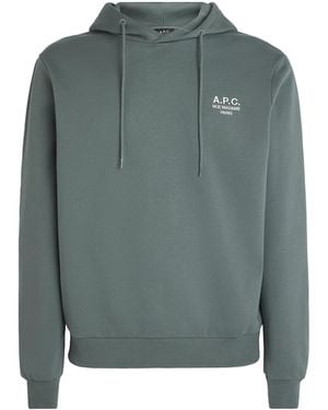 A.P.C. Cotton Rue Madame Logo Hoodie - Green