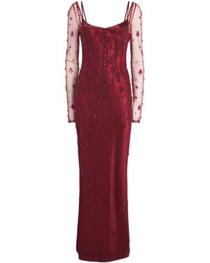Clio Peppiatt Embellished Chandelier Gown - Red
