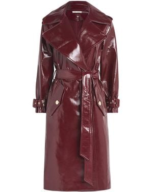 Alice + Olivia Faux Leather Nevada Trench Coat - Red