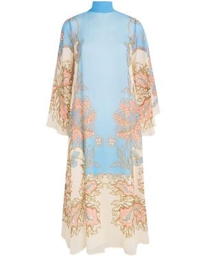 La DoubleJ Silk Magnifico Midi Dress - Blue