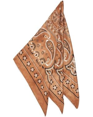 Sandro Silk Bandana Print Scarf - Brown