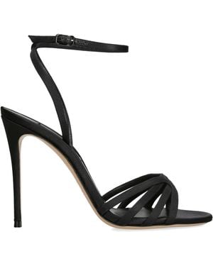 Casadei Satin Julia Heeled Sandals 100 - Black