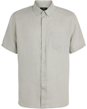 Vince Linen Short-Sleeve Shirt - Grey