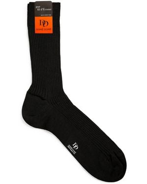 Doré Doré Cotton Rib-Knit Socks - Black