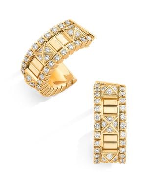 Marli New York Mini And Diamond Life Hoop Earrings - Metallic