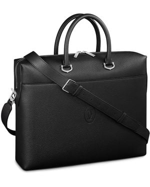 Cartier Calfskin Must De Briefcase - Black