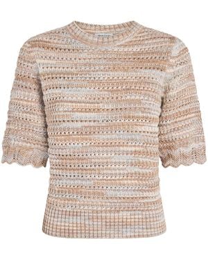 Veronica Beard Cotton-Blend Short-Sleeve Jumper - White