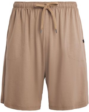 Derek Rose Basel Lounge Shorts - Natural