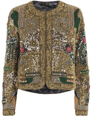 Alice + Olivia Embellished Kidma Jacket - Green