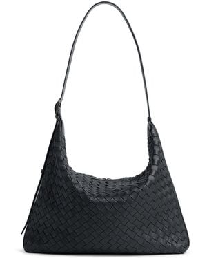 Bottega Veneta Leather Intrecciato Traveler Tote Bag - Black