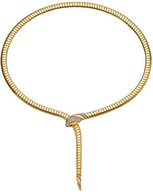 BVLGARI And Diamond Serpenti Tubogas Necklace - Metallic