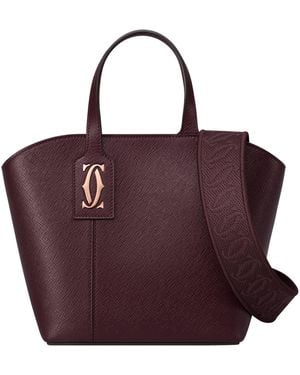 Cartier Mini Leather C De Tote Bag - Purple