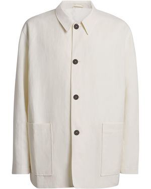 Studio Nicholson Linen-Wool Nopi Jacket - White