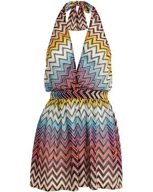 Missoni Zigzag Halterneck Playsuit - Blue