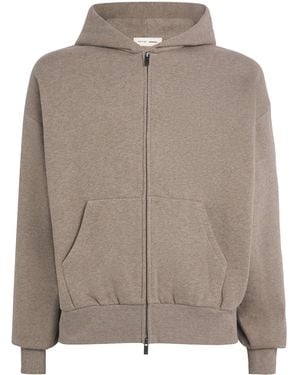 Fear Of God Cotton-Blend Logo Zip Hoodie - Brown