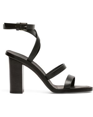 Max Mara Leather Heeled Sandals 90 - Black
