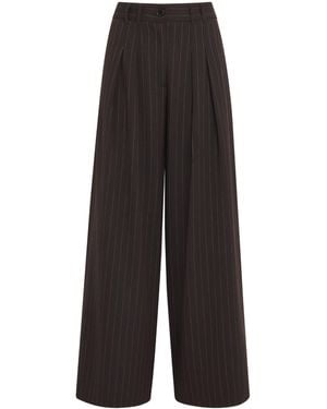 ME+EM Pinstripe Wide-Leg Pants - Black