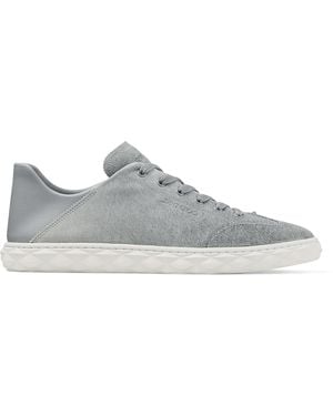 Jimmy Choo Suede-Leather Diamond Light Flex F Sneakers - Gray