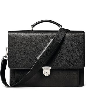 Aspinal of London Leather City Laptop Briefcase - Black