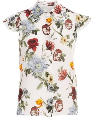 Alice + Olivia Silk Martel Blouse - White