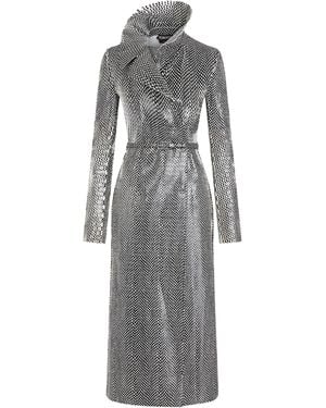 Tom Ford Perforated Leather Trench Coat - Grey