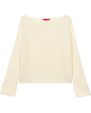 MAX&Co. Cotton-Blend Boat-Neck Sweater - Natural