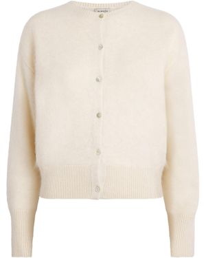 Almada Label Brushed Cashmere Coco Cardigan - White