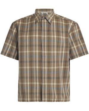 AURALEE Wool Check Shirt - Gray