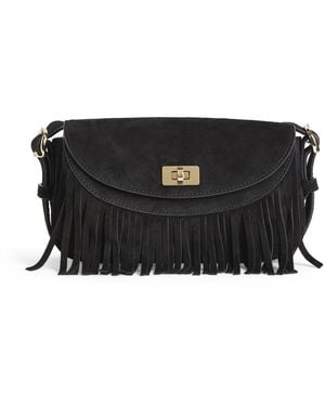 Sandro Small Suede Le Mambo Cross-Body Bag - Black