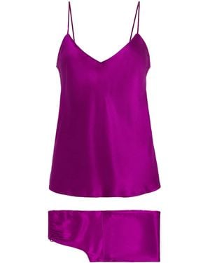 Olivia Von Halle Silk Bliss Pajama Set - Purple