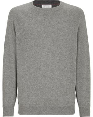 Brunello Cucinelli Cashmere Crew-Neck Sweatshirt - Grey