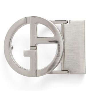 Giorgio Armani Brushed Palladium-Plated Ga Logo Belt Buckle - Metallic