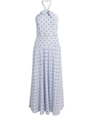 Alessandra Rich Silk Halterneck Midi Dress - White