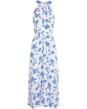 Heidi Klein Linen Palm Beach Maxi Dress - Blue