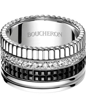 Boucheron Large And Diamond Quatre Ring - Metallic