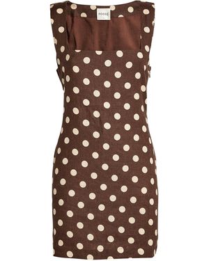 Posse Linen Polka-dot Alice Dress - Brown