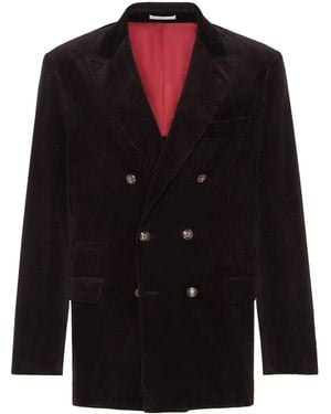 Brunello Cucinelli Corduroy Deconstructed Blazer - Black