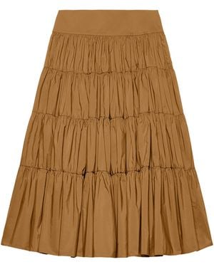 MAX&Co. Taffeta Tiered Corolla Skirt - Natural