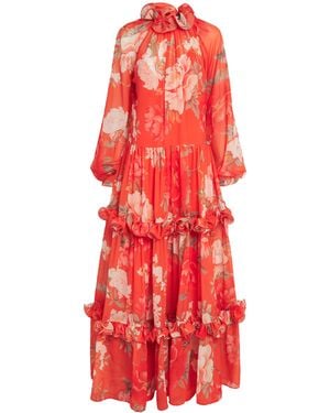 LEO LIN Floral Angela Maxi Dress - Red