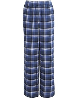 Skims Cotton Check Pyjama Bottoms - Blue