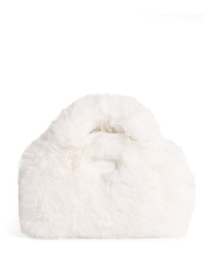 Skims Mini Faux Fur Handbag - Natural