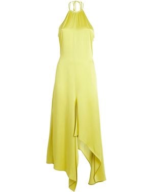 Victoria Beckham Satin Halterneck Midi Dress - Yellow
