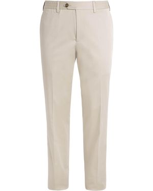 Lardini Stretch-Cotton Tailored Trousers - Natural